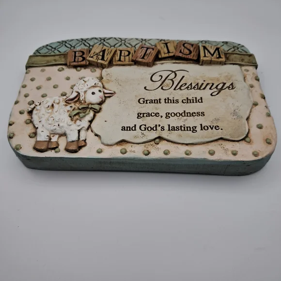Religious Keepsake Set - Baptism Plaque & Confirmation Stone with Stand - Picture 2 of 9